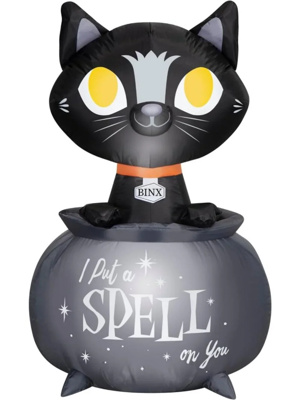 3.5' Hocus Pocus Binx Airblown Inflatable Halloween Decor with Calderon Scene